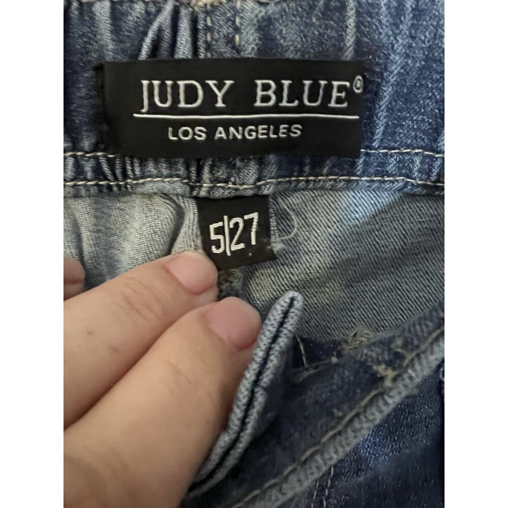 Judy Blue Women Jeans Size 5/27 Stretch Waist Straight Leg Denim Med Big Pockets - Picture 3 of 10